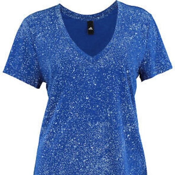 Adidas Flecks Deep V Neck Tee in Blue - Picture 15 of 16